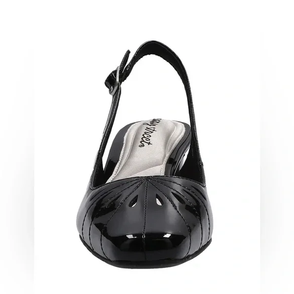 Women’s Dress Shoes Easy Street Catie Slingback Pumps Black Patent Size 7.5 - Picture 6 of 11